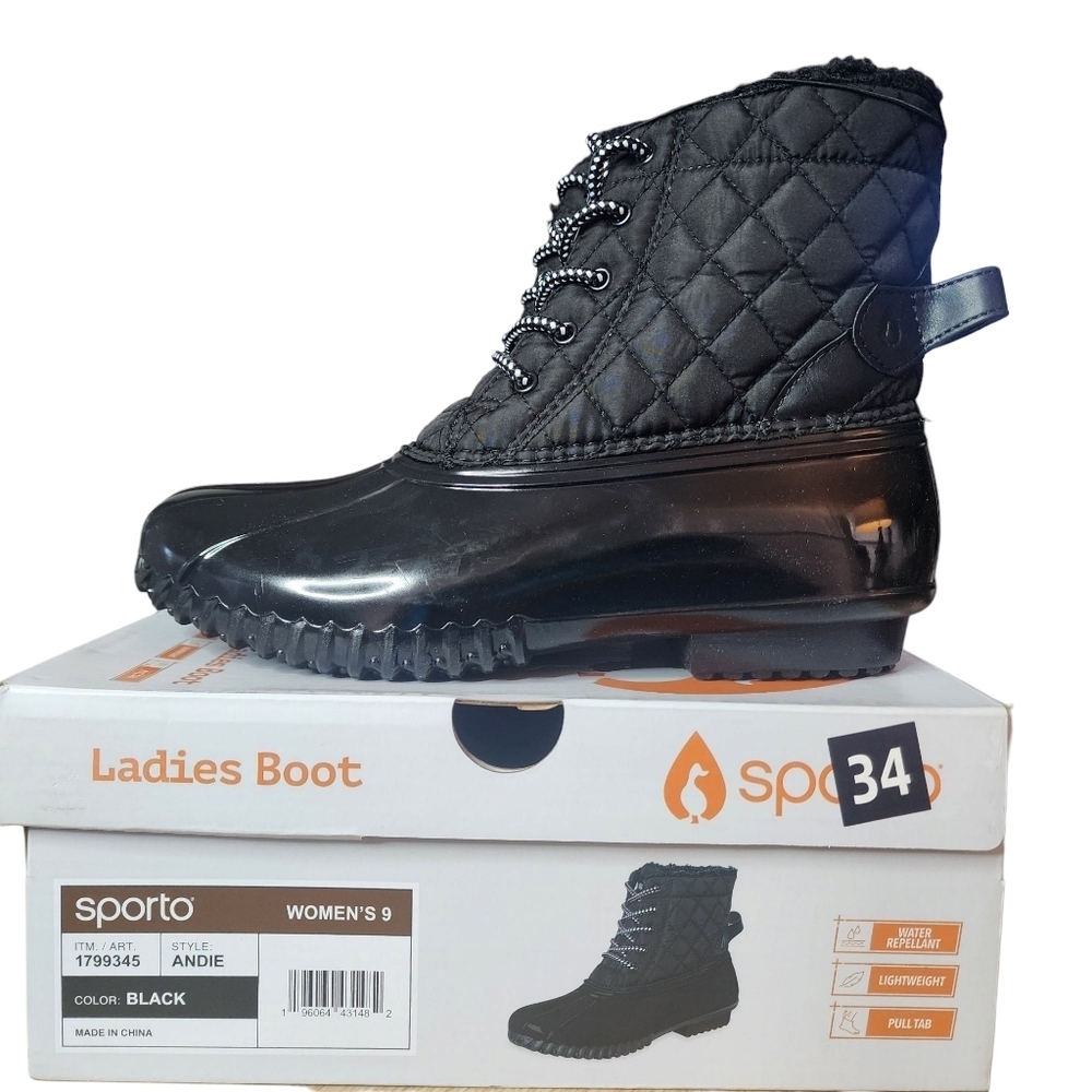 Sporto Quilted Black Women's Boots